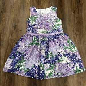 The Children's Place Lavender & Green Floral Fit-and-Flare Dress